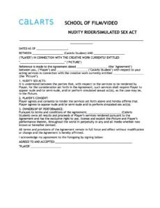 Nudity/Simulated Sex Act Rider - 2 Pop