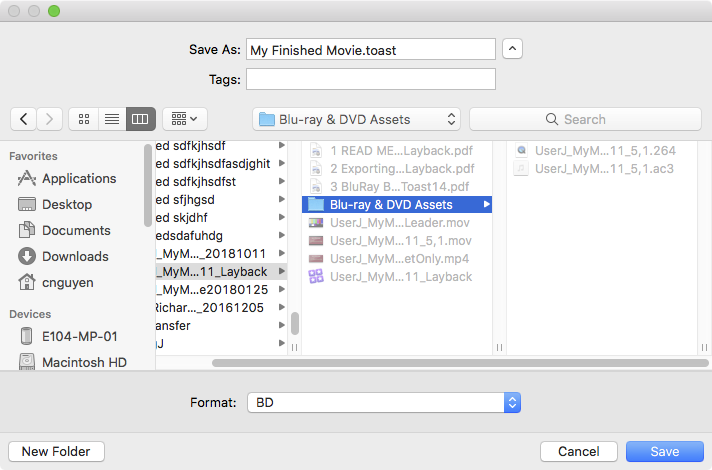 Burning a Blu ray in Toast Titanium or Compressor 2 Pop