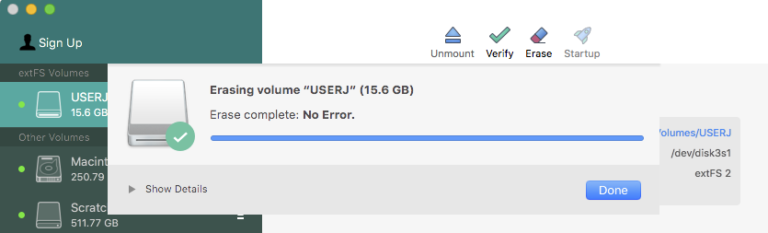 remove extfs for mac